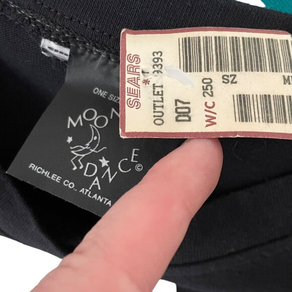 Vintage Deadstock 80s Moon Dance T Shirt One Size Black Western Cowgirl Sparkly - Picture 5 of 6